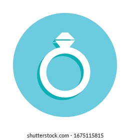 Engagement ring badge icon. Simple glyph, flat vector of web icons for ui and ux, website or mobile application