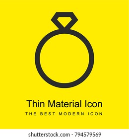 Engagement ring bright yellow material minimal icon or logo design