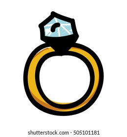 engagement ring cartoon icon image 