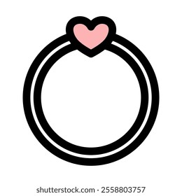 Engagement ring - clean and modern valentines day icon.