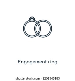Engagement ring concept line icon. Linear Engagement ring concept outline symbol design. This simple element illustration can be used for web and mobile UI/UX.