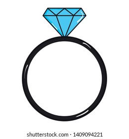 engagement ring with diamond vector illustration