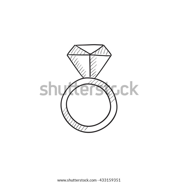 Engagement Ring Diamond Vector Sketch Icon Stock Vector (Royalty Free