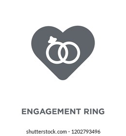 Engagement ring icon. Engagement ring design concept from Wedding and love collection. Simple element vector illustration on white background.