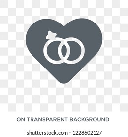 Engagement ring icon. Engagement ring design concept from Wedding and love collection. Simple element vector illustration on transparent background.