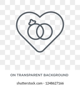 Engagement ring icon. Engagement ring design concept from Wedding and love collection. Simple element vector illustration on transparent background.