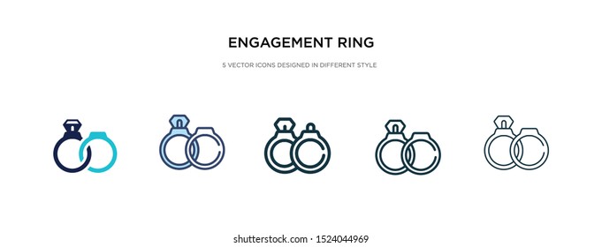 engagement ring icon in different style vector illustration. two colored and black engagement ring vector icons designed in filled, outline, line and stroke style can be used for web, mobile, ui