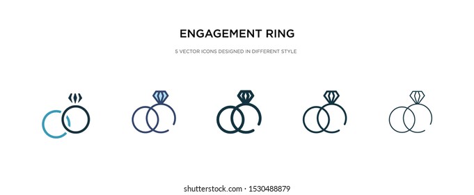 engagement ring icon in different style vector illustration. two colored and black engagement ring vector icons designed in filled, outline, line and stroke style can be used for web, mobile, ui