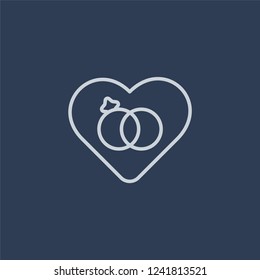 Engagement ring icon. Engagement ring linear design concept from Wedding and love collection. Simple element vector illustration on dark blue background.