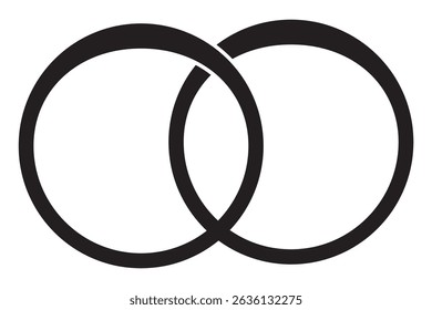 Engagement ring icon. Marriage Wedding rings icon. Bride and groom jewellery sign. Simple Interlocking or wedding ring icon.
