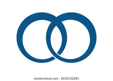 Engagement ring icon. Marriage Wedding rings icon. Bride and groom jewellery sign. Simple Interlocking or wedding ring icon.