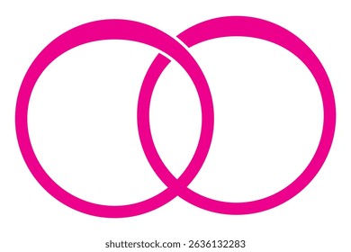Engagement ring icon. Marriage Wedding rings icon. Bride and groom jewellery sign. Simple Interlocking or wedding ring icon.