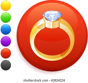 engagement ring icon on round internet button original vector illustration 6 color versions included