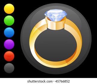 icono del anillo de compromiso en el botón de internet redondo ilustración vectorial original 6 versiones de color incluidas