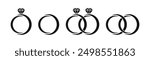 Engagement ring icon set. Engagement rings. Ring with gemstone. Ring Diamond Engagement. Ring with diamond. Diamond engagement rings. 