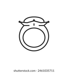 Engagement ring icon. A simple and elegant design symbolizing love, commitment, and marriage proposals. Perfect for wedding-related content, jewelry store, and romantic graphics. Vector illustration.