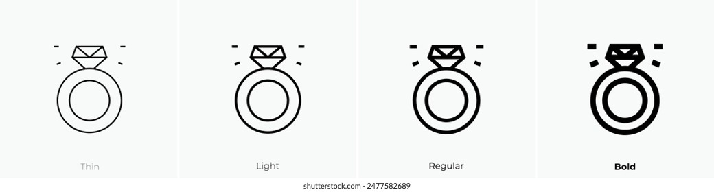 engagement ring icon. Thin, Light Regular And Bold style design isolated on white background