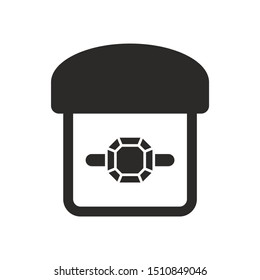Engagement ring icon. Vector icon isolated on white background.