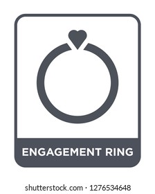 engagement ring icon vector on white background, engagement ring trendy filled icons from Birthday party and wedding collection, engagement ring vector illustration