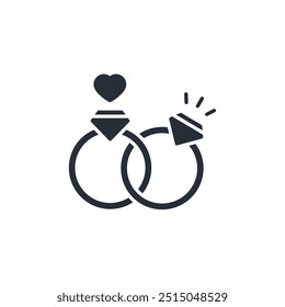 ícone de anel de engajamento. vetor.Sinal editável de estilo traço.linear para uso web design,ilustração logo.Symbol.