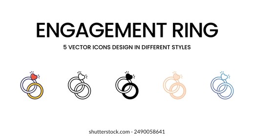 ENGAGEMENT RING icons set vector illustration. vector stock