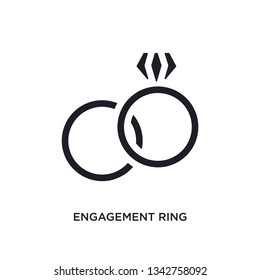 engagement ring isolated icon. simple element illustration from woman clothing concept icons. 