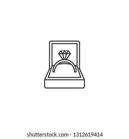 Engagement ring isolated icon. - VECTOR