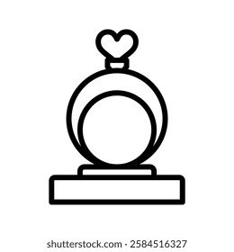 Engagement Ring line icon, vector, pixel perfect, illustrator file