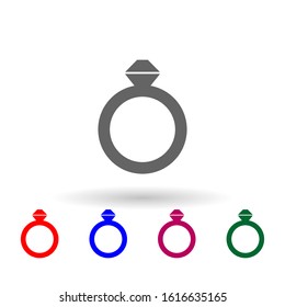 Engagement ring multi color icon. Simple glyph, flat vector of web icons for ui and ux, website or mobile application