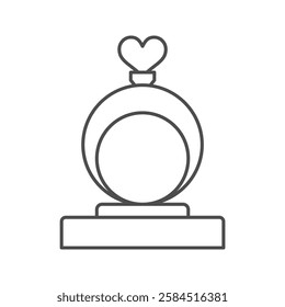 Engagement Ring thinline icon, vector, pixel perfect, illustrator file