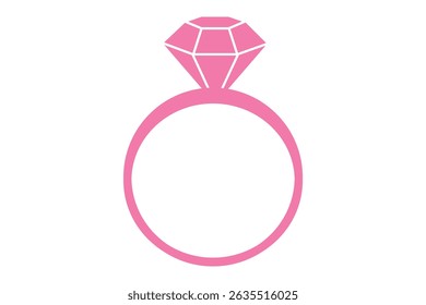 Engagement Ring Vector icon. Diamond ring icon Outline vector sign.