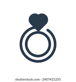 Engagement Ring Vector Icon Illustration for Proposal Moments