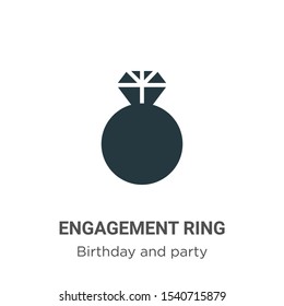 Engagement ring vector icon on white background. Flat vector engagement ring icon symbol sign from modern birthday and party collection for mobile concept and web apps design.