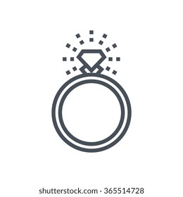 Engagement ring, weeding ring icon suitable for info graphics, websites and print media. Vector, flat icon, clip art.