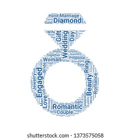 engagement ring word cloud. tag cloud about engagement ring