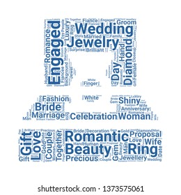 engagement ring word cloud. tag cloud about engagement ring