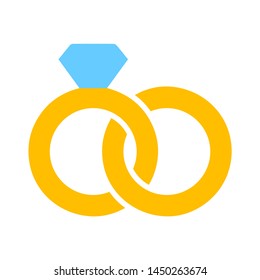 icono de los anillos de contratación. Ilustración del elemento de logotipo. diseño de símbolos de los anillos de compromiso. colección coloreada. concepto de redes de compromiso. Se puede utilizar en la web y en el móvil