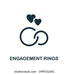 Engagement Rings icon. Simple element from jewelery collection. Creative Engagement Rings icon for web design, templates, infographics and more