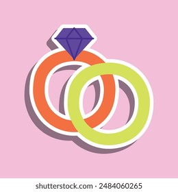 Engagement Rings icon. Valentine day symbol