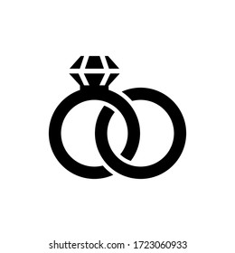 Engagement rings vector graphic symbol
