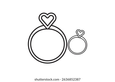 Engagement rings, wedding ring vector illustration of love and marriage symbols, perfect for wedding invitations, romantic designs, and jewelry branding. Couple Ring icon. Eps 10