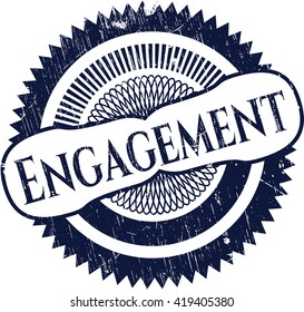 Engagement rubber stamp with grunge texture