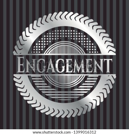 Engagement silver shiny emblem]. Vector Illustration. Mosaic.