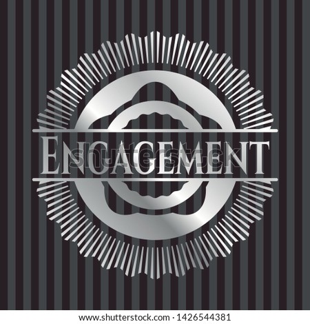 Engagement silver shiny emblem]. Vector Illustration. Mosaic.