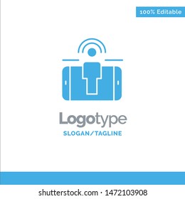 Engagement, User, User Engagement, Marketing Blue Solid Logo Template. Place for Tagline