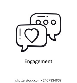 Engagement vector  outline doodle Design illustration. Symbol on White background EPS 10 File 