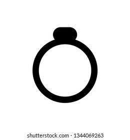 Engagement, wedding, proposal ring. Isolated vector silhouette.
