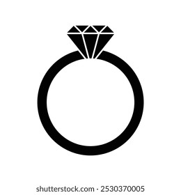 Engagement or wedding ring silhouette black