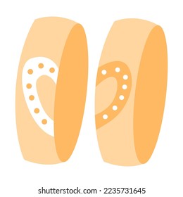 Engagement or wedding rings vector illustration. Jewellery for proposal, gold rings for bride isolated on white background. Jewelry, marriage, wedding, accessories concept