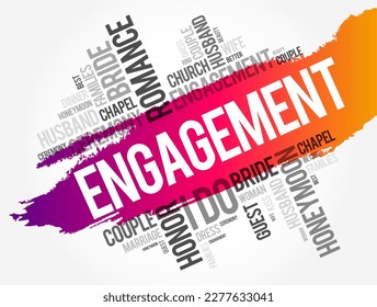 Engagement word cloud collage, concept background